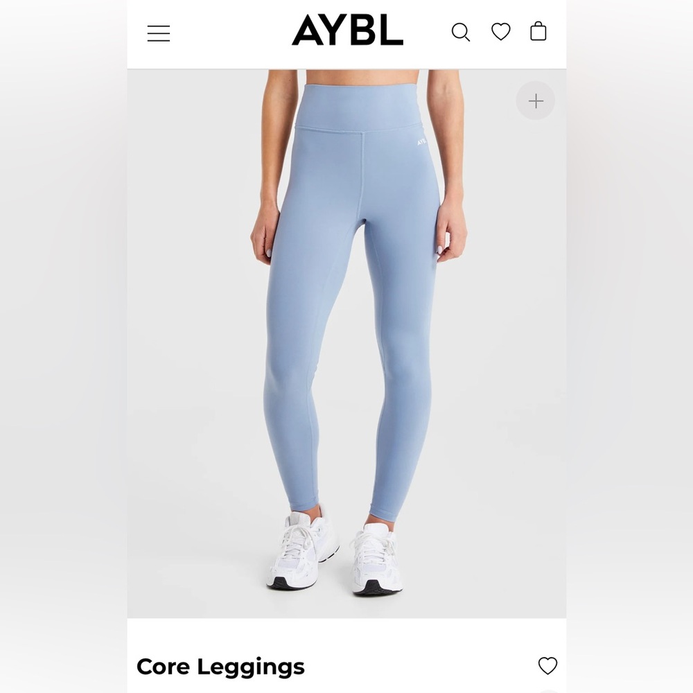 NWOT Women’s AYBL workout leggings in steel blue size S (never worn)